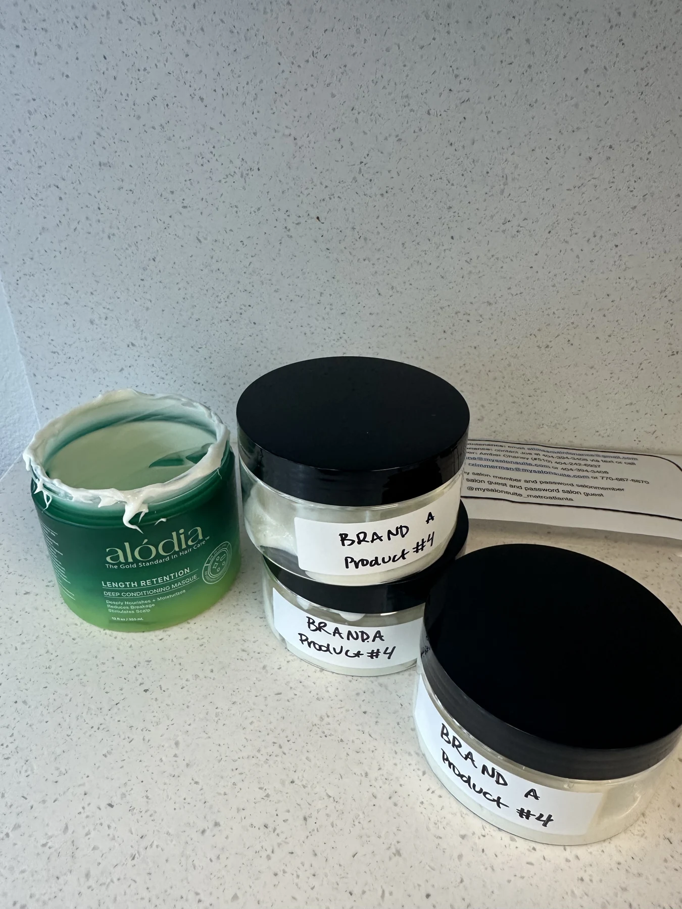 Alódia products prepared for salon testing