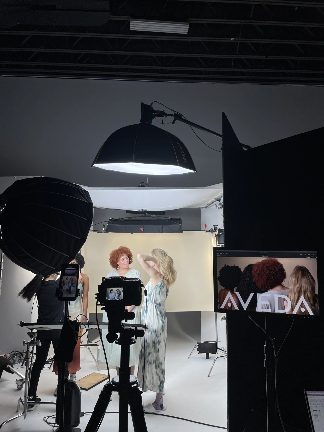 Behind the scenes on the Aveda botanical shoot